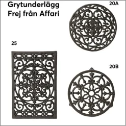 Frej grytunderlägg gjutjärn