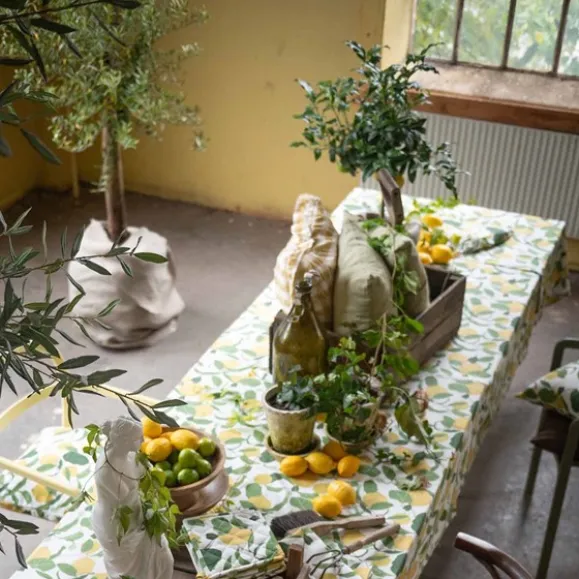 Limone bestruken duk