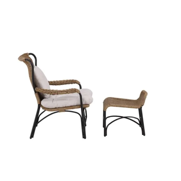 Loreto loungfåtölj med fotpall