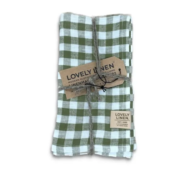Misty square linneservett 4-pack