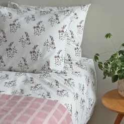 Påslakan Olivia 2-vit/rosa/grön/brun