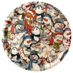 Rund bricka Snowmen all over